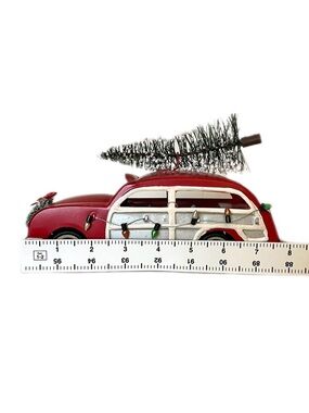 Wondershop Holiday Red Vintage Station Wagon with Tree Decorative Ornament
